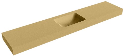 LEAF Oro vrijhangende wastafel 220cm. Positie wasbak Midden rand 12cm. 