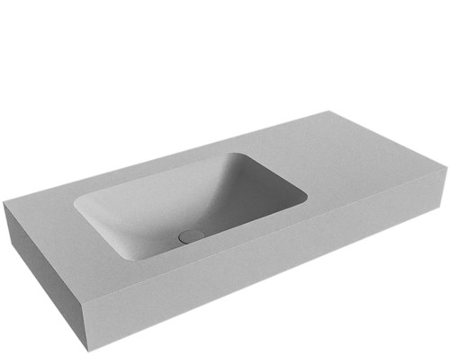 LEAF Plata vrijhangende wastafel 100cm. Positie wasbak Links rand 12cm. 