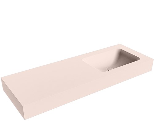 LEAF Rosee vrijhangende wastafel 131cm. Positie wasbak Rechts rand 12cm. 
