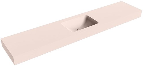 LEAF Rosee vrijhangende wastafel 221cm. Positie wasbak Midden rand 12cm. 
