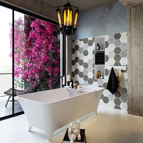 LUNDY vrijstaand bad 170x75cm kleur Talc / Talc