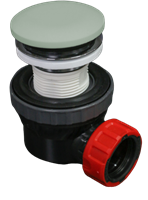 Platzsparender Klicksiphon 6,7cm hoch, solid surface rund farbe Greey-2