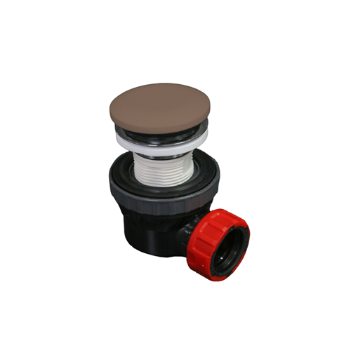 Ruimte besparende click sifon 6,7cm hoog Solid surface rond Smoke