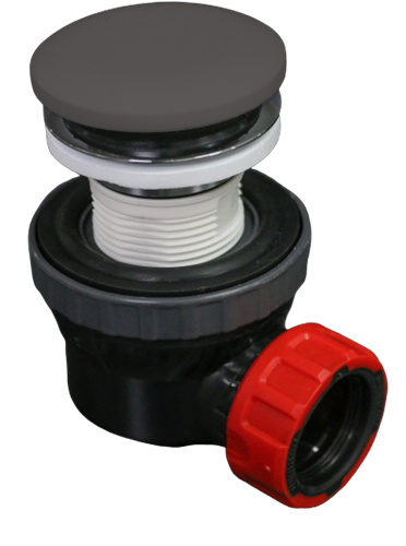 Siphon clic économiseur d'espace de 6.7ccm de hauteur en solid surface couleur Dark Grey.-2