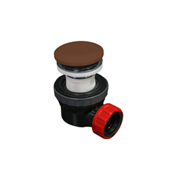 Space-saving click waste 6.7cm high solid surface color Rust.