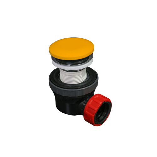 Ruimte besparende click sifon 6,7cm hoog Solid surface rond Ocher