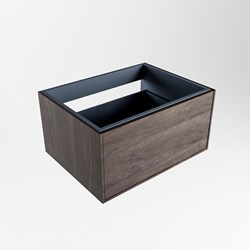 ERIN waschtischunterschrank 60cm mit 1 schublade in der farbe Dark Brown.