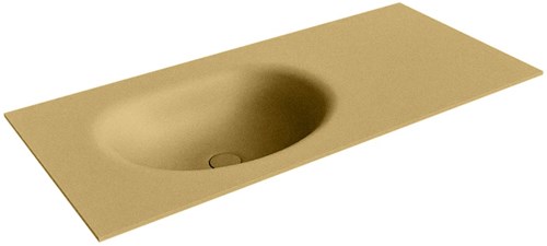 MOON Oro solid surface inbouw wastafel 101cm. Positie wasbak Links. 