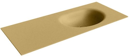 MOON Oro solid surface inbouw wastafel 110cm. Positie wasbak Rechts. 