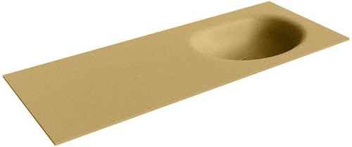 MOON Oro solid surface inbouw wastafel 120cm. Positie wasbak Rechts. 