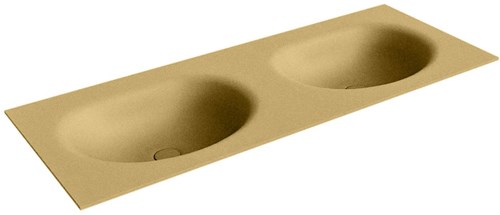 MOON Oro solid surface inbouw wastafel 121cm. Positie wasbak Dubbel. 