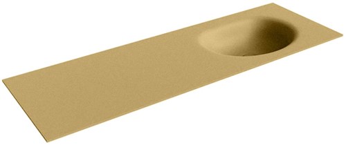 MOON Oro solid surface inbouw wastafel 141cm. Positie wasbak Rechts. 