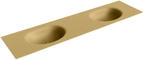 MOON Oro solid surface inbouw wastafel 180cm. Positie wasbak Dubbel. 