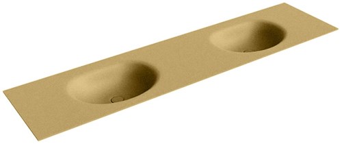 MOON Oro solid surface inbouw wastafel 191cm. Positie wasbak Dubbel. 