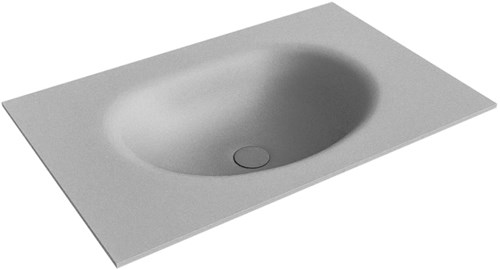 MOON Plata solid surface inbouw wastafel 71cm. Positie wasbak Midden. 