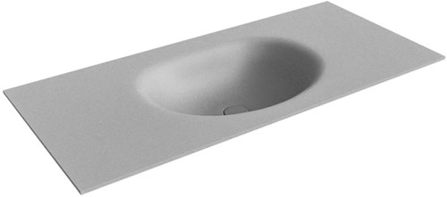 MOON Plata solid surface inbouw wastafel 101cm. Positie wasbak Midden. 