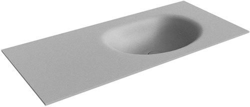 MOON Plata solid surface inbouw wastafel 101cm. Positie wasbak Rechts. 