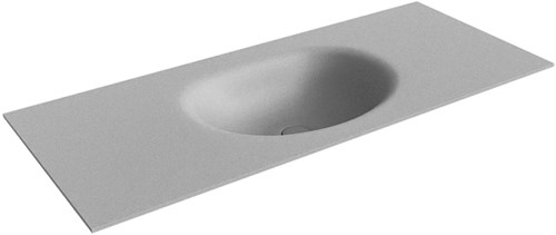 MOON Plata solid surface inbouw wastafel 110cm. Positie wasbak Midden. 