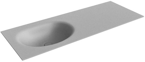 MOON Plata solid surface inbouw wastafel 120cm. Positie wasbak Links. 