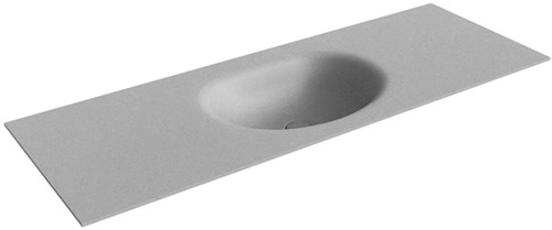 MOON Plata solid surface inbouw wastafel 130cm. Positie wasbak Midden. 