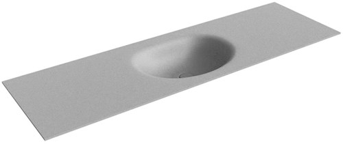 MOON Plata solid surface inbouw wastafel 151cm. Positie wasbak Midden. 