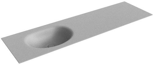 MOON Plata solid surface inbouw wastafel 161cm. Positie wasbak Links. 