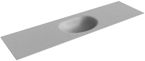 MOON Plata solid surface inbouw wastafel 171cm. Positie wasbak Midden. 