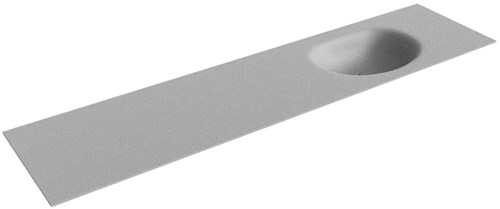 MOON Plata solid surface inbouw wastafel 190cm. Positie wasbak Rechts. 