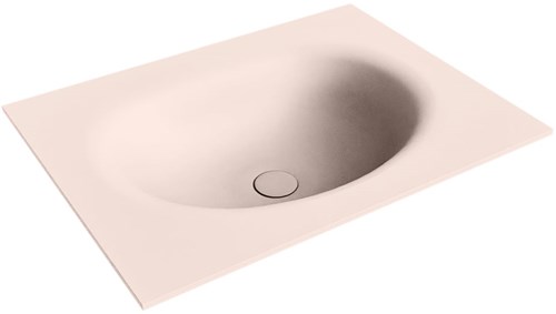 MOON Rosee solid surface inbouw wastafel 61cm. Positie wasbak Midden. 