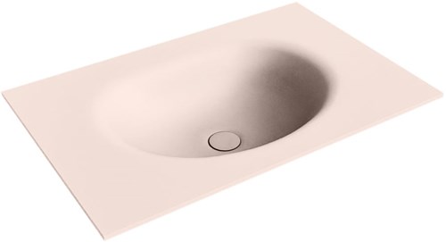 MOON Rosee solid surface inbouw wastafel 70cm. Positie wasbak Midden. 