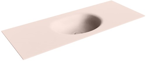 MOON Rosee solid surface inbouw wastafel 121cm. Positie wasbak Midden. 