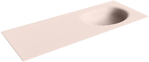 MOON Rosee solid surface inbouw wastafel 121cm. Positie wasbak Rechts. 