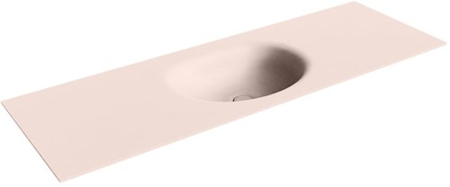 MOON Rosee solid surface inbouw wastafel 140cm. Positie wasbak Midden. 