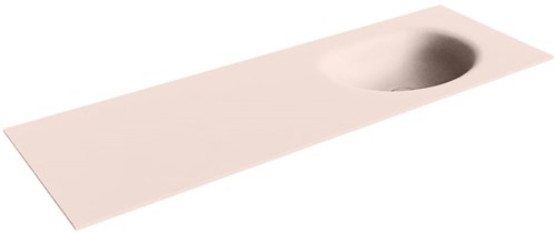 MOON Rosee solid surface inbouw wastafel 140cm. Positie wasbak Rechts. 