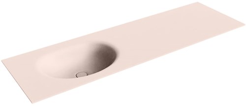 MOON Rosee solid surface inbouw wastafel 150cm. Positie wasbak Links. 