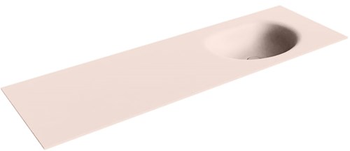 MOON Rosee solid surface inbouw wastafel 150cm. Positie wasbak Rechts. 