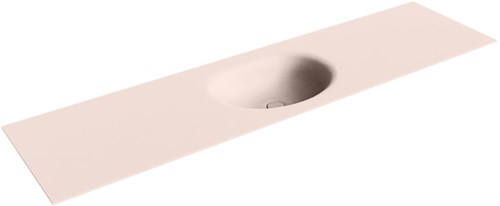 MOON Rosee solid surface inbouw wastafel 180cm. Positie wasbak Midden. 