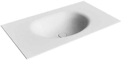 MOON Talc Lavabo encastrado de solid surface 80cm. Posición del fregadero Centro.