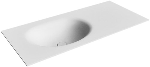 MOON Talc Inset / Built-in Basin solid surface 101cm. Position basin Left.