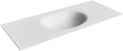 MOON Talc solid surface inbouw wastafel 110cm. Positie wasbak Midden.
