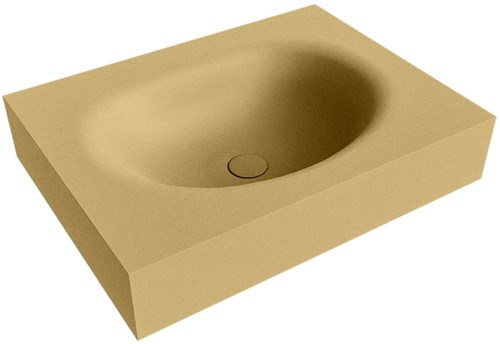 MOON Oro vrijhangende wastafel 60cm. Positie wasbak Midden rand 12cm. 