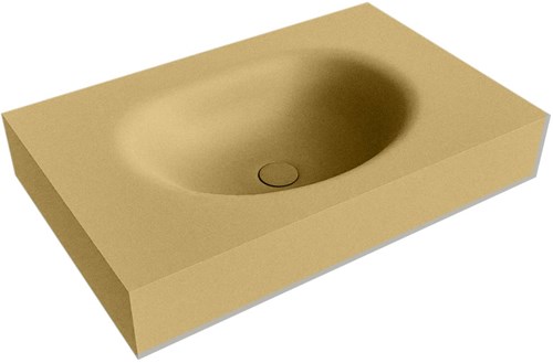 MOON Oro vrijhangende wastafel 71cm. Positie wasbak Midden rand 12cm. 