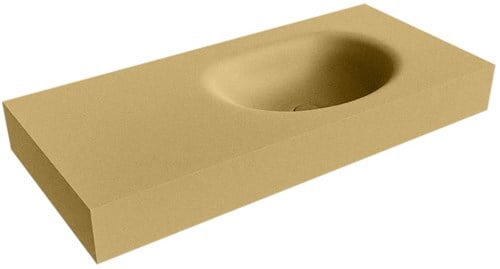 MOON Oro vrijhangende wastafel 101cm. Positie wasbak Rechts rand 12cm. 