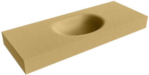 MOON Oro vrijhangende wastafel 121cm. Positie wasbak Midden rand 12cm. 