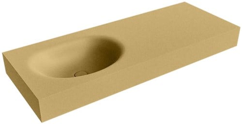 MOON Oro vrijhangende wastafel 120cm. Positie wasbak Links rand 12cm. 
