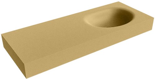 MOON Oro vrijhangende wastafel 120cm. Positie wasbak Rechts rand 12cm. 