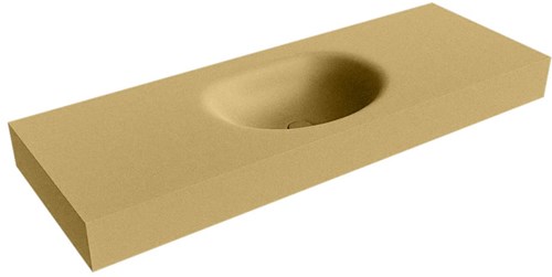 MOON Oro vrijhangende wastafel 131cm. Positie wasbak Midden rand 12cm. 