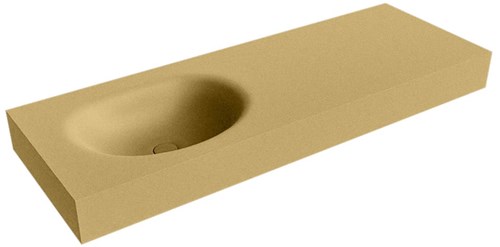 MOON Oro vrijhangende wastafel 131cm. Positie wasbak Links rand 12cm. 