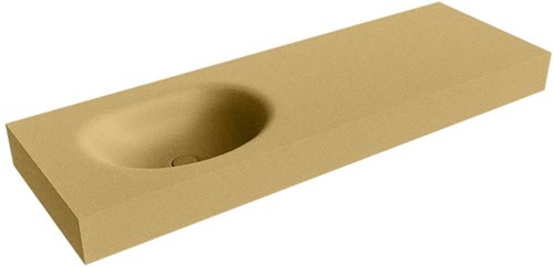 MOON Oro vrijhangende wastafel 140cm. Positie wasbak Links rand 12cm. 