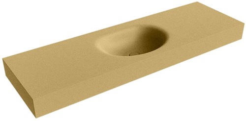 MOON Oro vrijhangende wastafel 151cm. Positie wasbak Midden rand 12cm. 